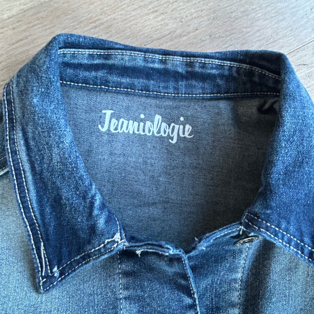 Oversized Jean Denim Trucker Jacket Women’s XL NWOT by Jeaniologie - Picture 2 of 4